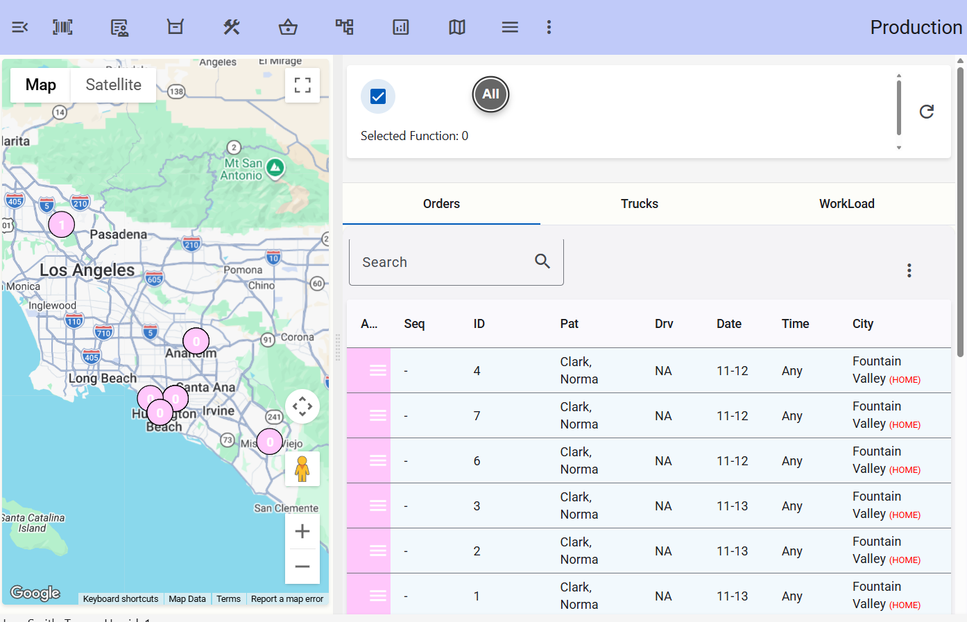Medical supply delivery route optimization map
